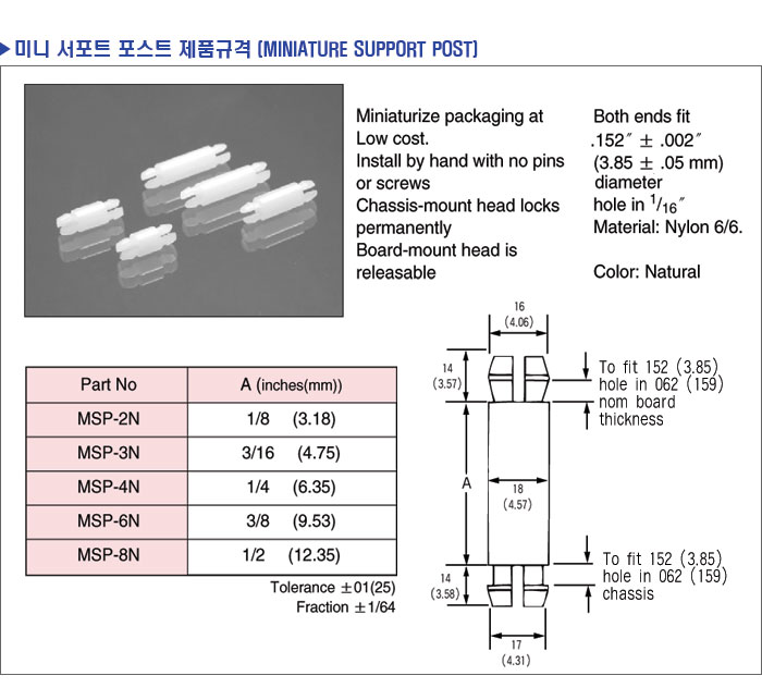 ̴ Ʈ Ʈ/ miniature support post/ PCB BOARD ħ / ī  Ʈ / PCB ǿ ħ  / MSP-2N, MSP-3N, MSP-4N, MSP-6N, MSP-8N